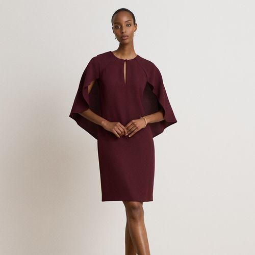 Robe de cocktail à cape en georgette - Lauren - Modalova