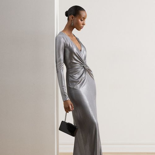 Robe torsadée jersey stretch métallisé - Lauren - Modalova
