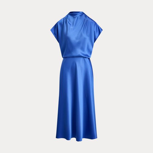 Robe cocktail col cheminée en charmeuse - Lauren - Modalova