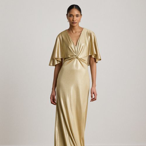 Robe cape torsadée métallisée en jersey - Lauren - Modalova