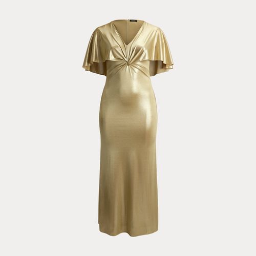Robe cape torsadée métallisée en jersey - Lauren - Modalova