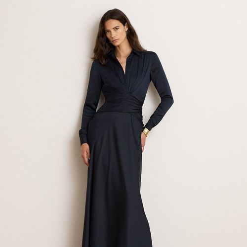 Robe plissée et boutonnée en charmeuse - Lauren - Modalova