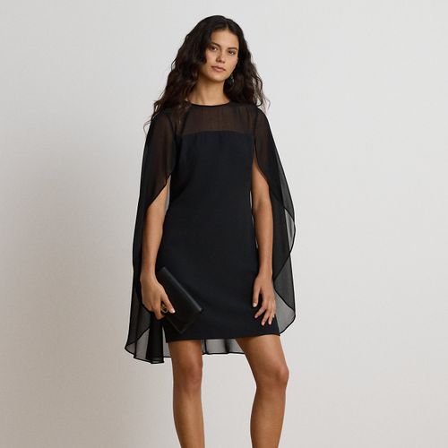 Robe de cocktail à cape en georgette - Lauren - Modalova