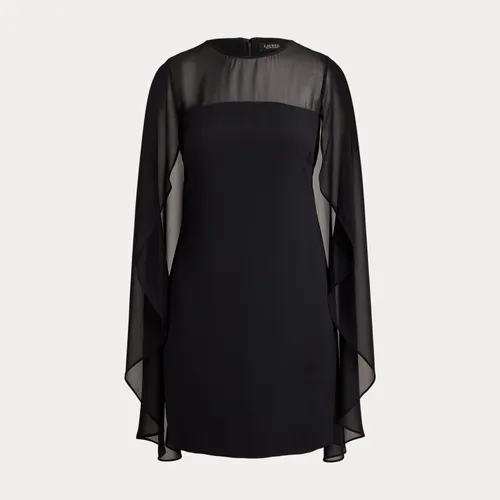 Robe de cocktail à cape en georgette - Lauren - Modalova