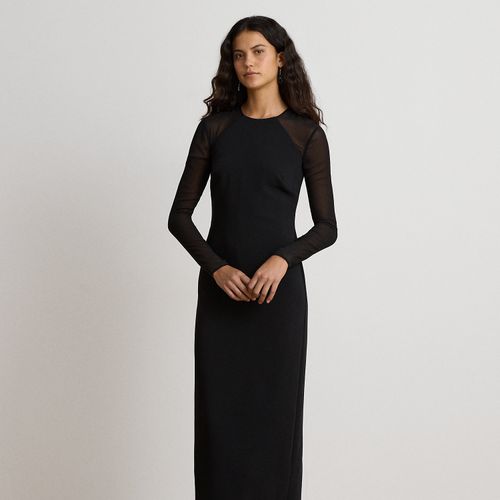 Robe à manches longues crêpe georgette - Lauren - Modalova