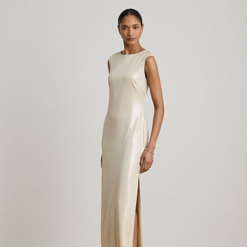 Robe métallisée encolure bateau jersey - Lauren - Modalova