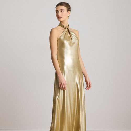 Robe dos nu mousseline soie métallisée - Lauren - Modalova