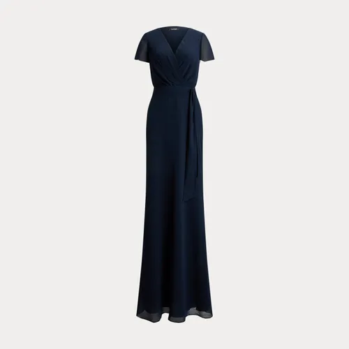 Robe ceinturée en georgette froissée - Lauren - Modalova
