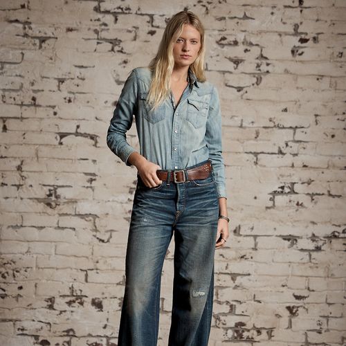 Jean large Kenley patiné vintage - RRL - Modalova