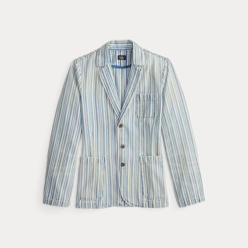 Blazer rayé en sergé indigo - RRL - Modalova