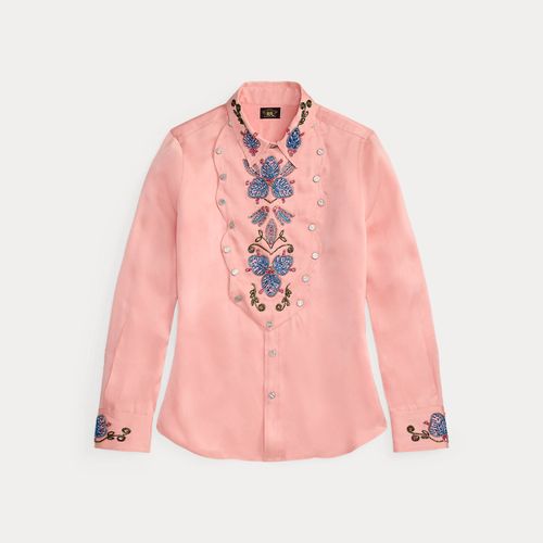 Chemise western en satin perlé à la main - RRL - Modalova