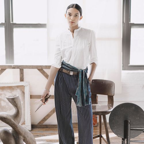 Pantalon en maille double milleraies - RRL - Modalova