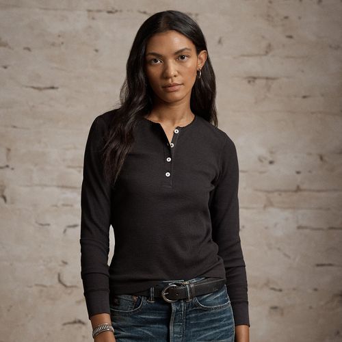 Chemise gaufrée stretch à col tunisien - RRL - Modalova