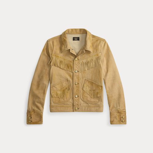 Veste en denim beige à franges en daim - RRL - Modalova