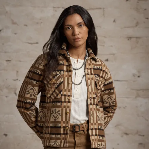 Surchemise en jacquard à motifs blocs - RRL - Modalova
