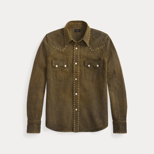 Chemise western en denim marron délavé - RRL - Modalova