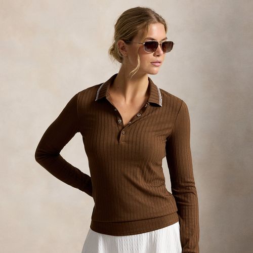 Polo côtelé à manches longues Slim Fit - RLX - Modalova