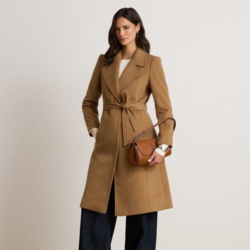 Petite - Manteau ceinturé en laine mélangée - Lauren Petite - Modalova