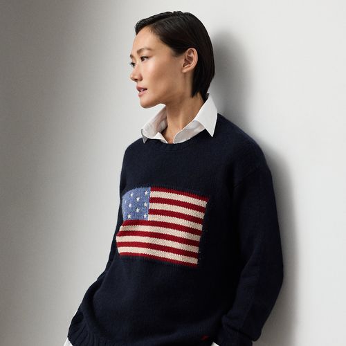 Pull col rond à drapeau en cachemire - Collection - Modalova