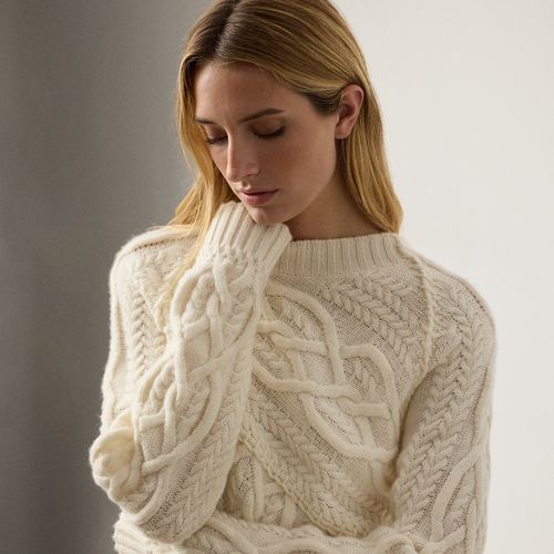 Pull col rond torsadé en cachemire - Collection - Modalova