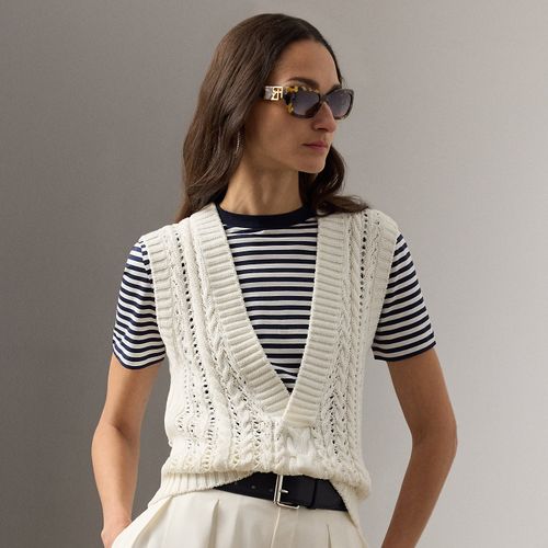 Pull débardeur en coton et soie torsadé - Collection - Modalova