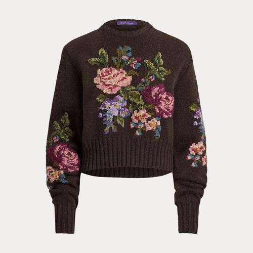 Pull col rond fleuri en cachemire - Collection - Modalova