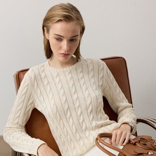 Pull col rond torsadé en soie mélangée - Collection - Modalova