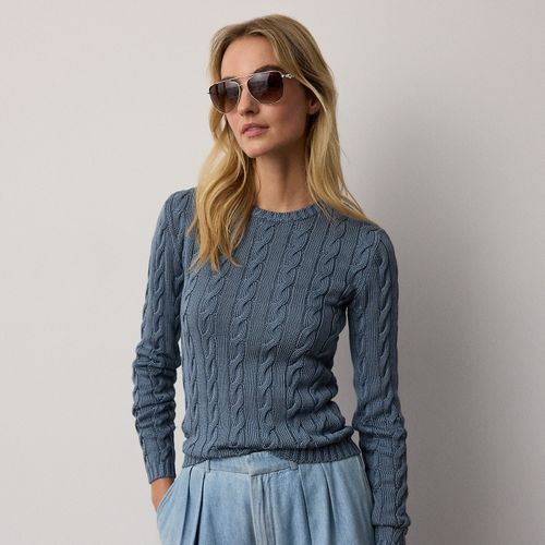 Pull col rond torsadé en soie mélangée - Collection - Modalova