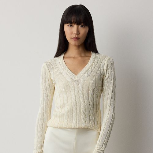 Pull col en V torsadé en soie - Collection - Modalova