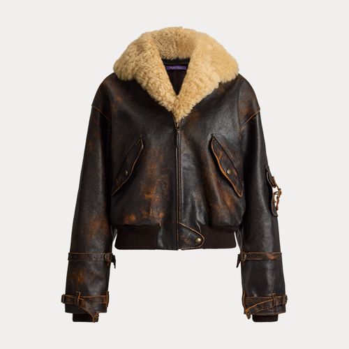 Veste aviateur Lianne peau lainée-cuir - Collection - Modalova