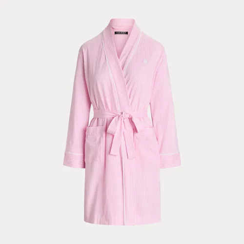 Peignoir rayé en jersey de coton - Lauren - Modalova