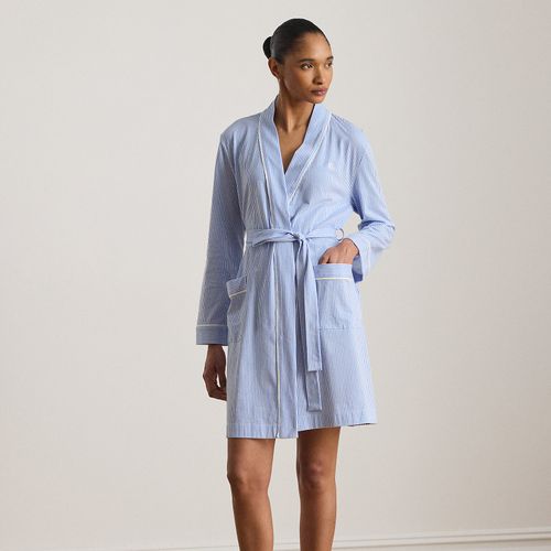 Peignoir rayé en jersey de coton - Lauren - Modalova