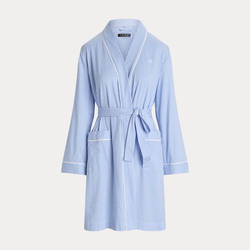 Peignoir rayé en jersey de coton - Lauren - Modalova