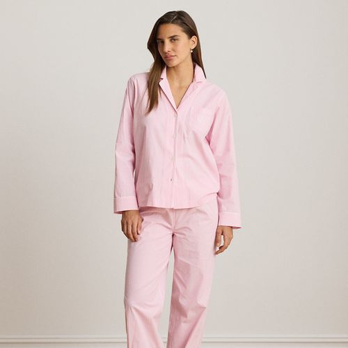 Pyjama rayé en popeline de coton - Lauren - Modalova