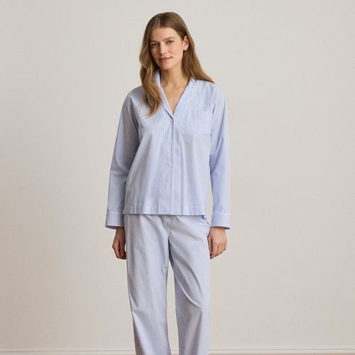 Pyjama rayé en popeline de coton - Lauren - Modalova