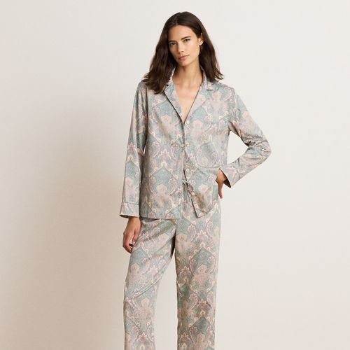 Pyjama satinette coton motif cachemire - Lauren - Modalova