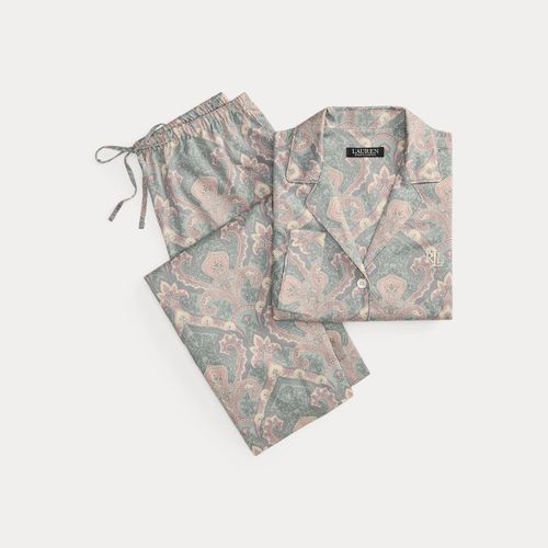 Pyjama satinette coton motif cachemire - Lauren - Modalova