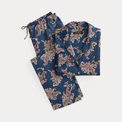 Pyjama en satinette fleurs et cachemire - Lauren - Modalova