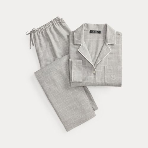 Pyjama en sergé gratté carreaux-fenêtre - Lauren - Modalova