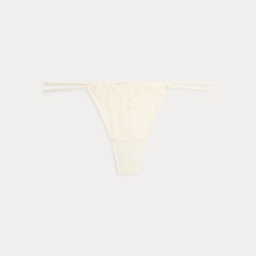 String en piqué satin broderies fleuries - Lauren - Modalova