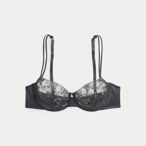 Soutien-gorge brodé en piqué et satin - Lauren - Modalova