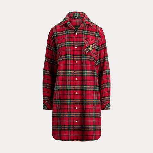 Chemise de nuit écossaise sergé gratté - Lauren - Modalova