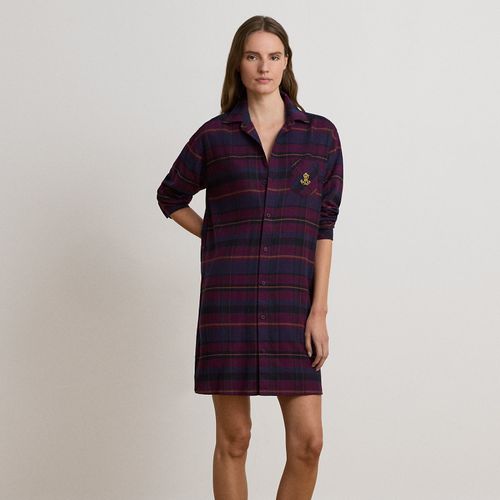Chemise de nuit écossaise sergé gratté - Lauren - Modalova