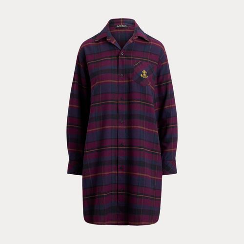 Chemise de nuit écossaise sergé gratté - Lauren - Modalova