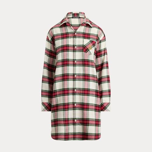 Chemise de nuit écossaise sergé gratté - Lauren - Modalova