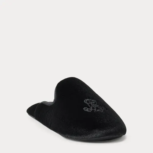 Chaussons en velours à monogramme - Lauren - Modalova