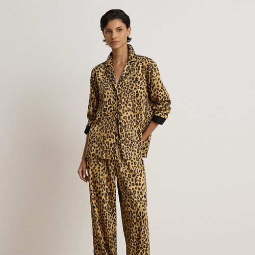 Pyjama à motif léopard en satinette - Lauren - Modalova