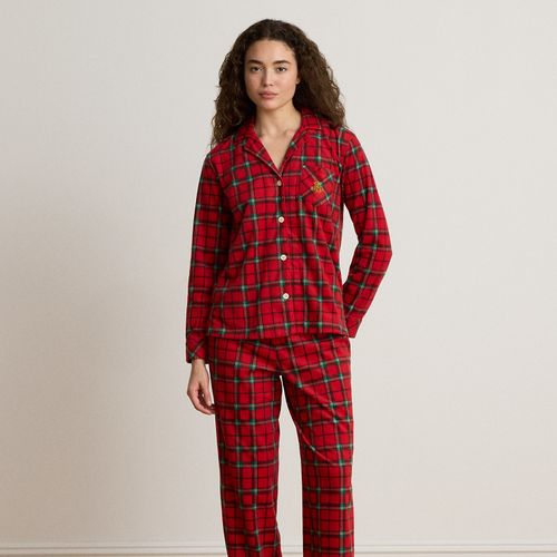 Pyjama en micro-polaire motif écossais - Lauren - Modalova