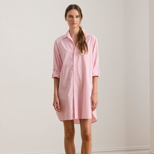 Chemise de nuit rayée en popeline - Lauren - Modalova