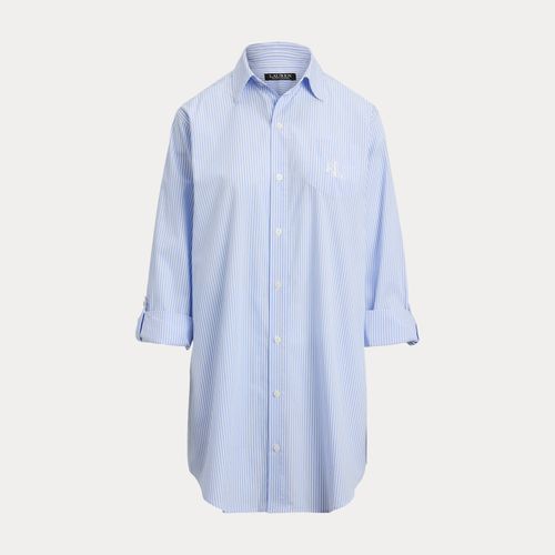 Chemise de nuit rayée en popeline - Lauren - Modalova